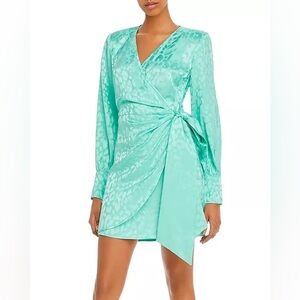 Andamane Carly Leopard-Print Wrap Dress in Leopard Green‎ size medium NWT